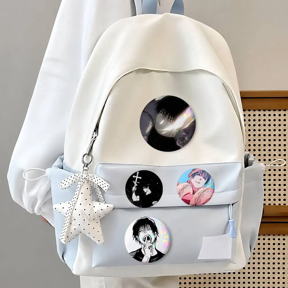 A-F-Fushiguro Toji Fashion Button Badge Pin Set Cool Anime Game Cartoon Music Design Brooch For Backpack Clothes