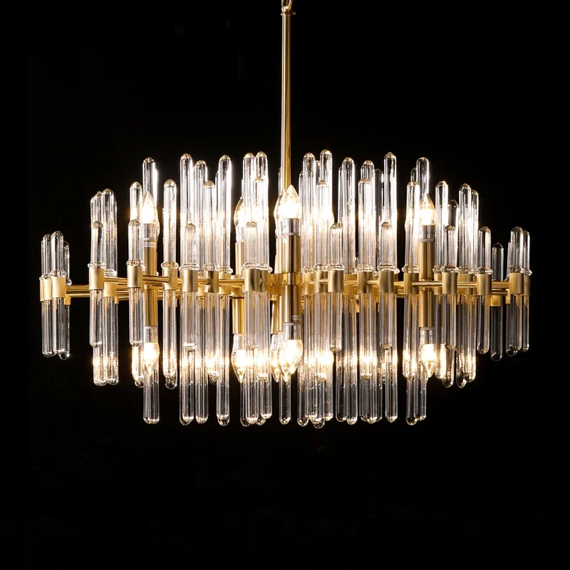 Modern Crystal Lamp E14 LED Postmodern Chrome Crystal Gold Chandelier Lighting LED Lamp LED Light for Foyer Dinning Room