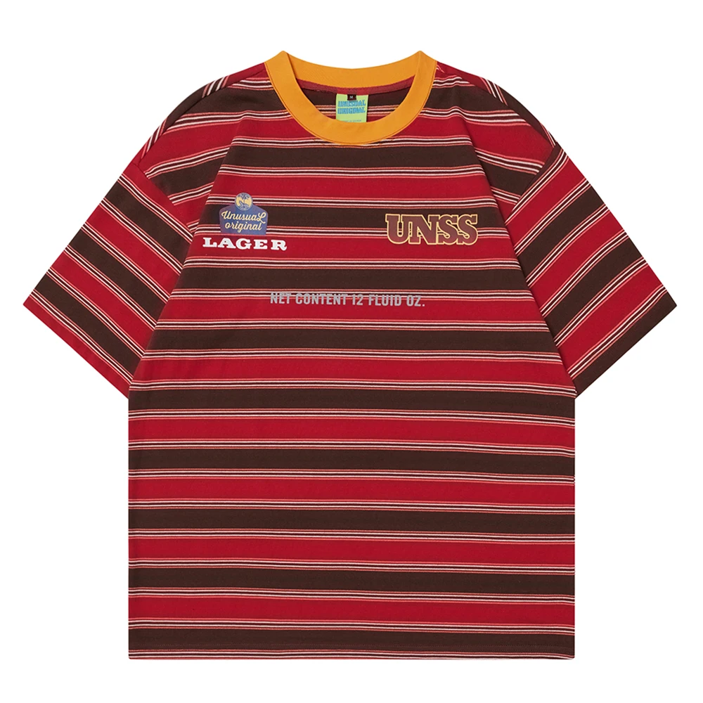 

Dark Icon Striped Oversize Cotton Tee Shirts Men Summer Casual Shirts for Men