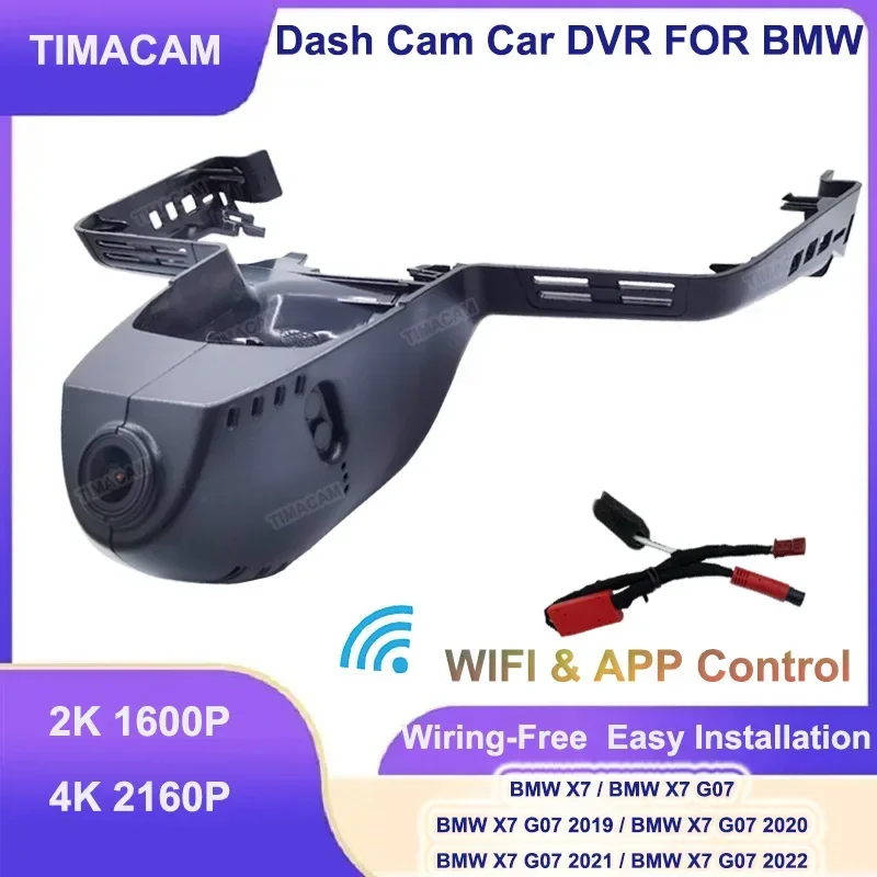 Plug and Play 2K 4K Wifi 2160P Car DVR Dash Cam Front and Rear Video Recorder for BMW X7 G07 2019 2020 2021 2022 2023 2024