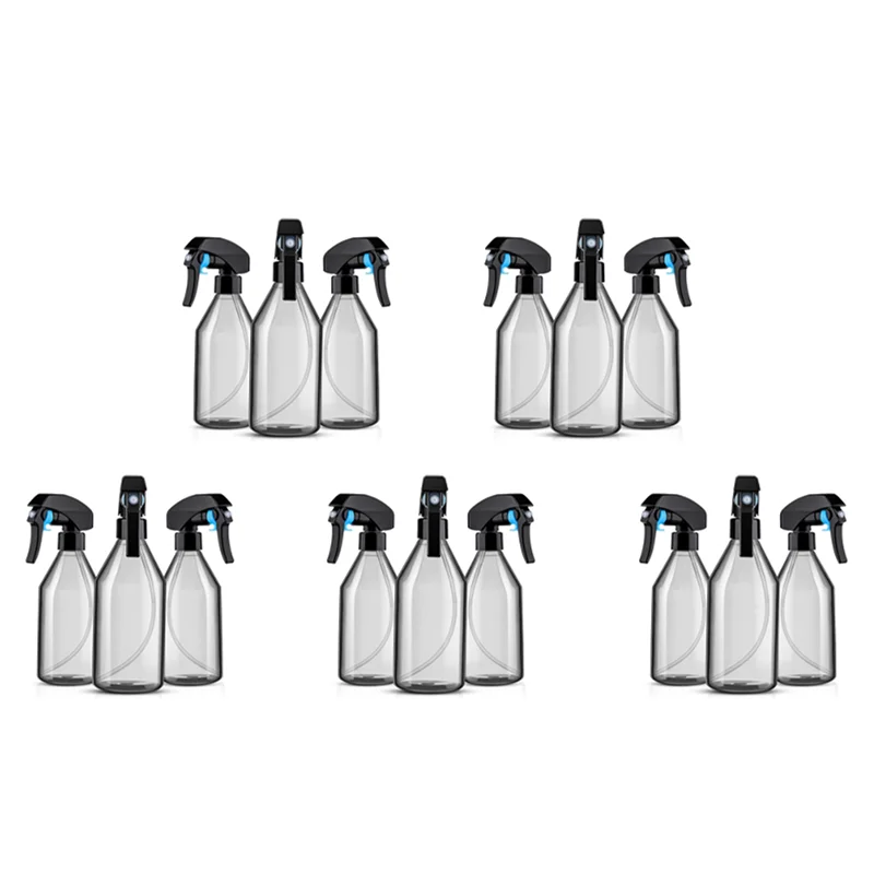 

AB33-Plastic Spray Bottles For Cleaning Solutions,10OZ Reusable Empty Container With Durable Black Trigger Sprayer, 15Pack