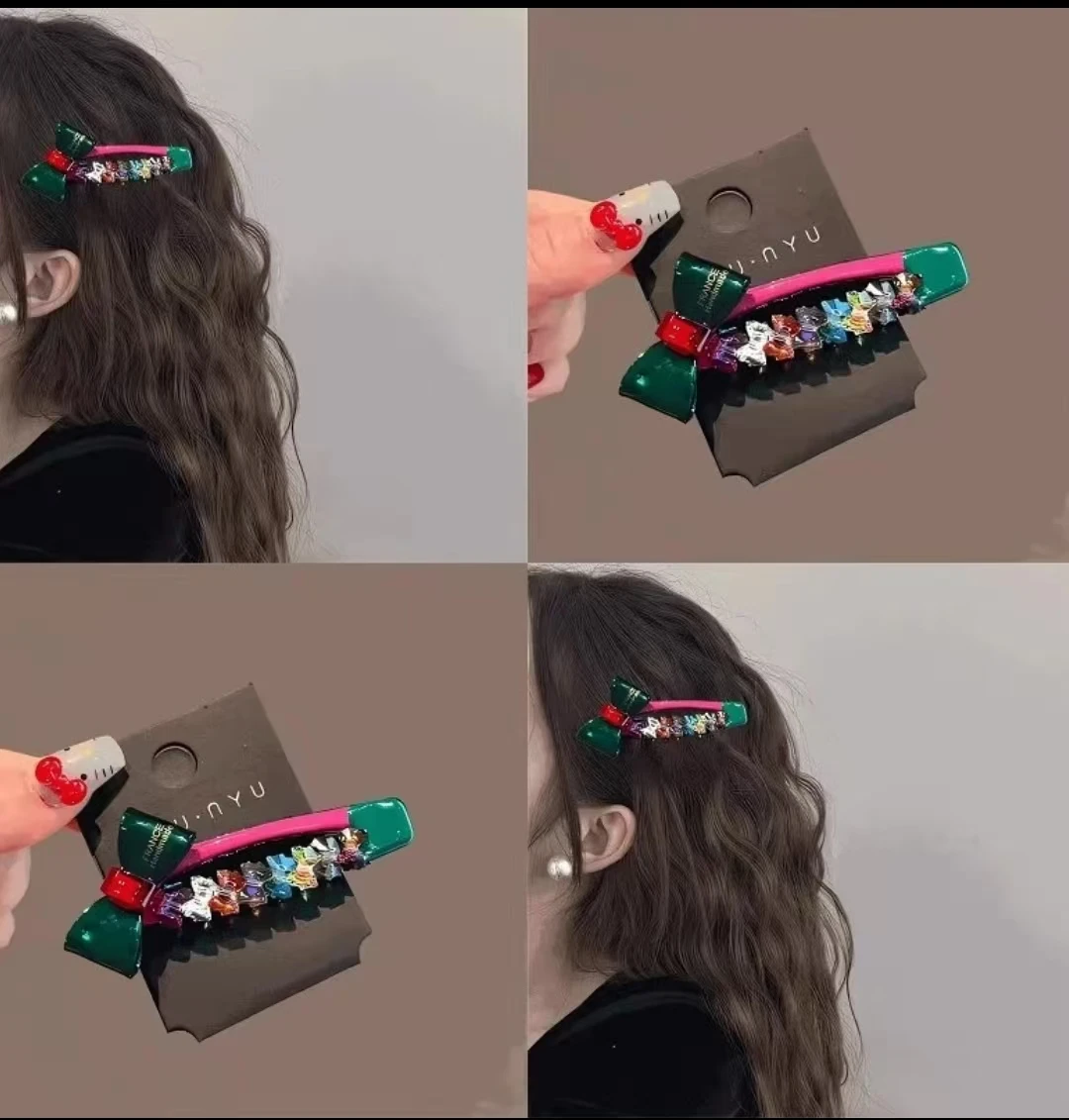 الكورية الموضة الراقية مشبك شعر فتاة الملونة القوس الانفجارات الجانب كليب مزاجه كليب Duckbow كليب أنثى إكسسوارات الشعر