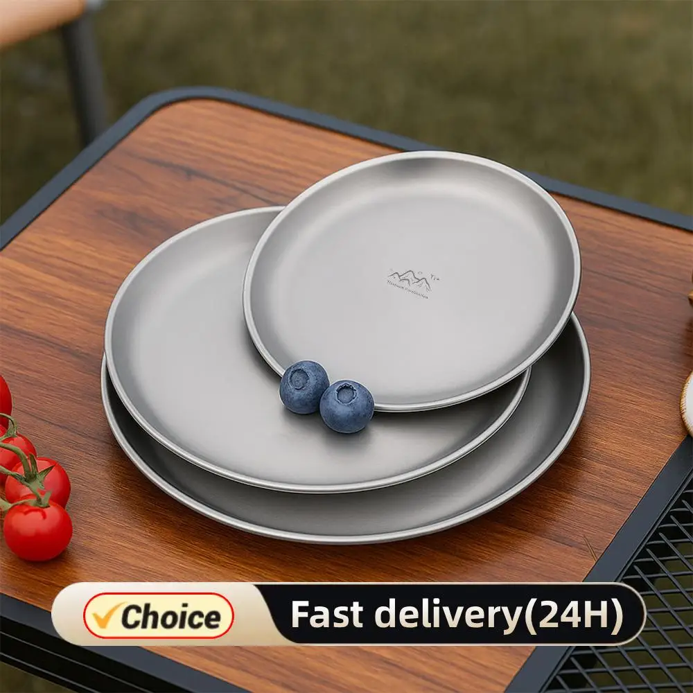 Titanium Purification Plate Portable Travel Tableware Lightweight Backcountry Dinnerware Stackable Camping Tray Camping Supplies