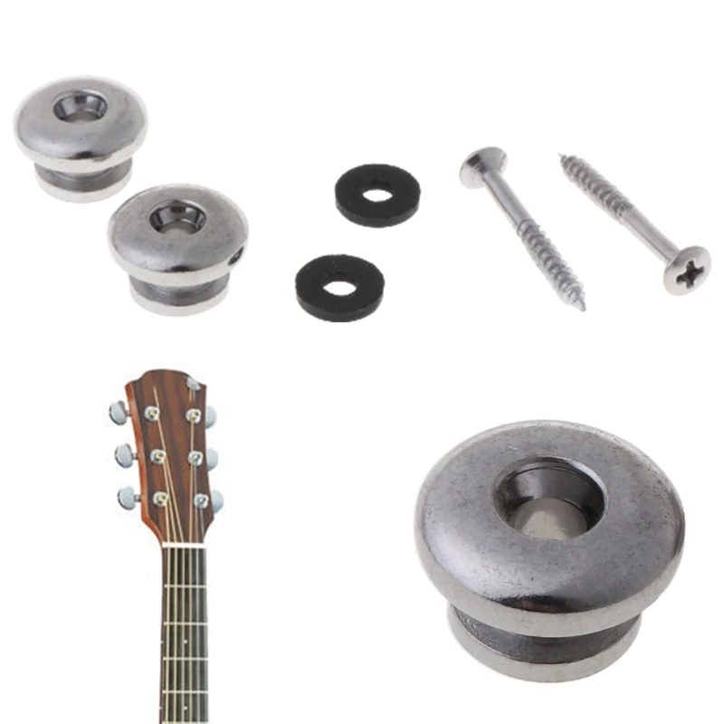 yunyun 2 Strap Button Locks Washer Screws Replacement Part For Mandolin Guitar