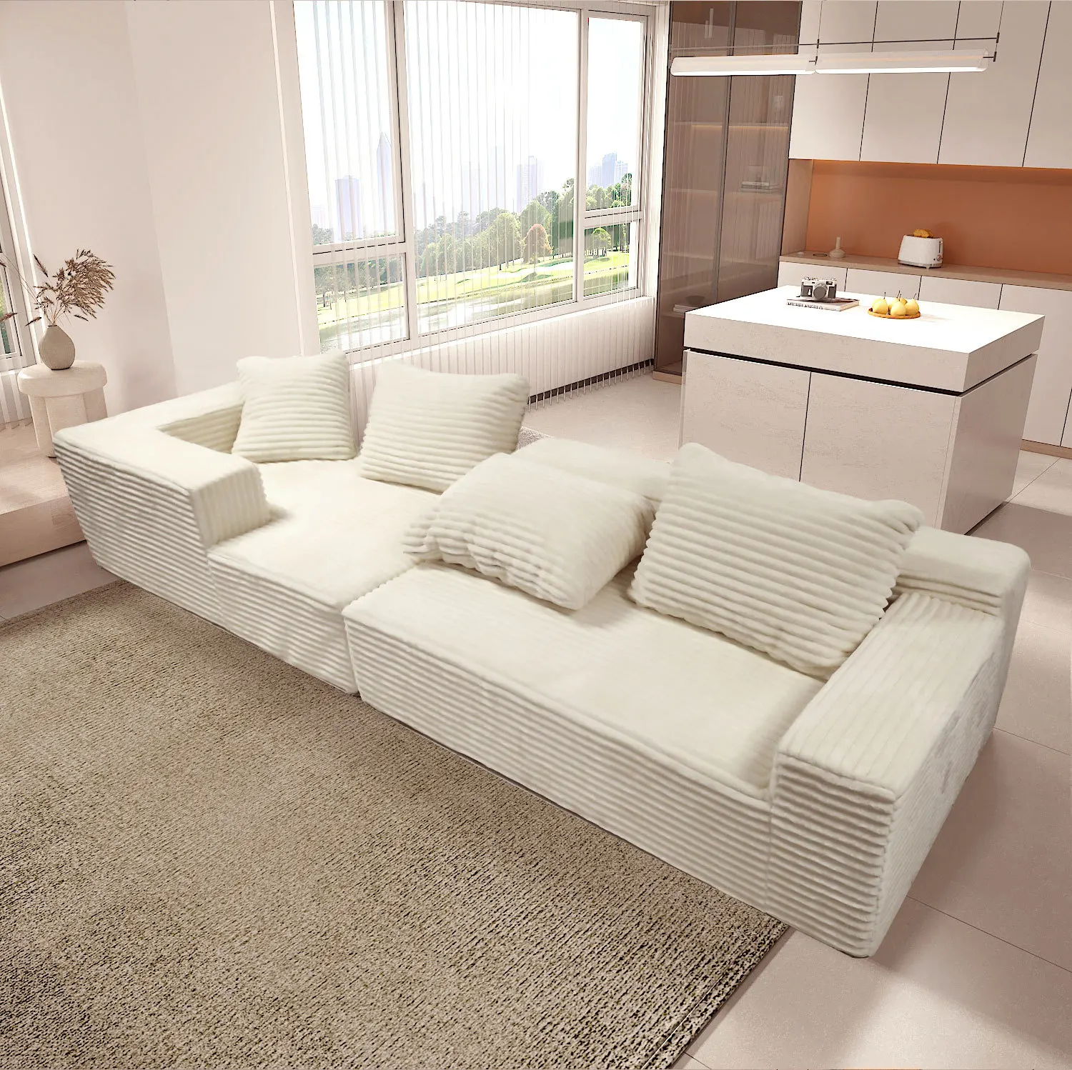 Cross-border New Nordic Simple Sponge Combination Sofa Splicing Sofa Bed Living Room Combination Sponge Sofa Cushion Wholesale