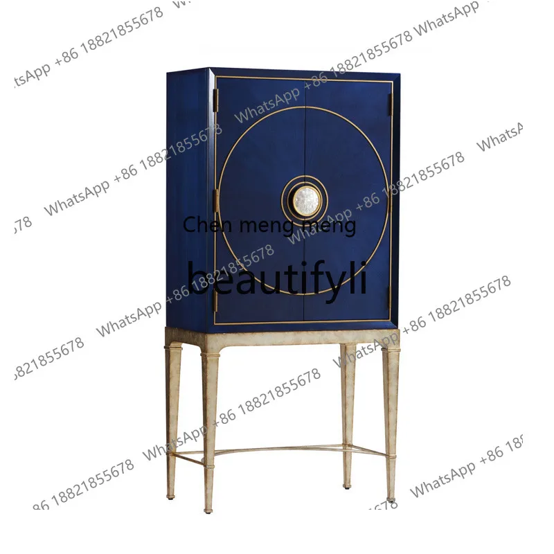 

Light luxury wine cabinet dining side cabinet solid wood living room decorative locker entrance wall partition customization H