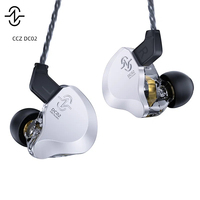 CCZ DC02 DD & PU+PET HIFI Earphones In Ear Monitor Wired Headphones Patented Ear Fins Light Comfortable sport Gaming Earbuds