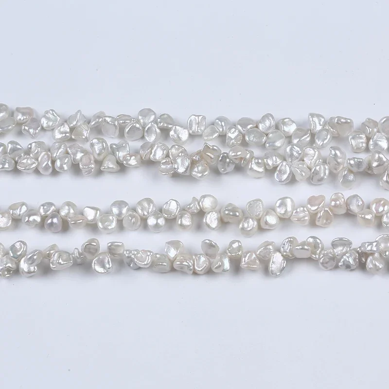 7-8mm Keshi Pearl Strand White Loose Freshwater Reborn Pearl beads