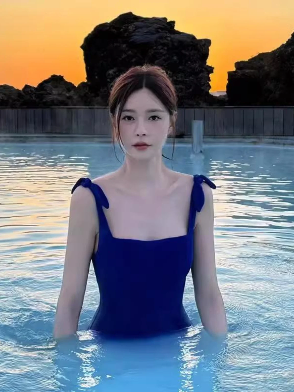 

Slimming Zipper Swimsuit Women's Hot Spring Thermal Bath Suit Dr Chen Bal Qui Dry Fixed Chest Pad Casual