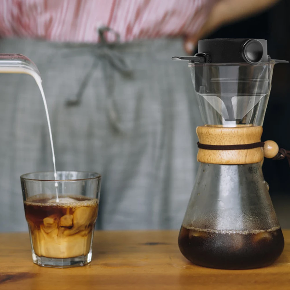 Premium Pour Over Coffee Maker Durable ABS and Stainless Steel Construction Suitable for Home Office Coffee Brewing