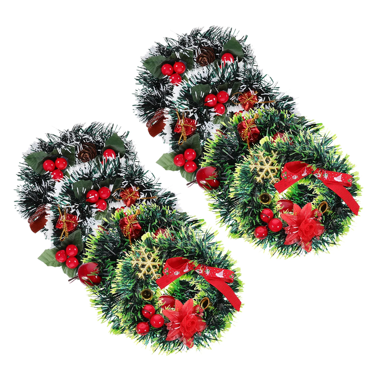 

8Pcs Miniature Christmas Wreaths Artificial Small Wreath Decor for Accessories Holiday Fireplace Hanging Garland