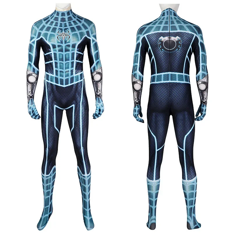 Wunder Spider-Man Jumps uit Angst selbst Anzug Kampf Bodysuit Halloween Cosplay Kostüm für Männer Geburtstags geschenk j23033ba