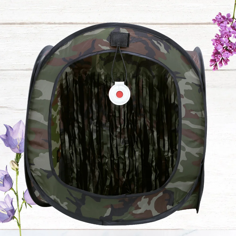 Training Tent Camouflage Portable Foldable Shooting Target With 4 Nylon Clasps Double Mesh Mute Detachable Hunting