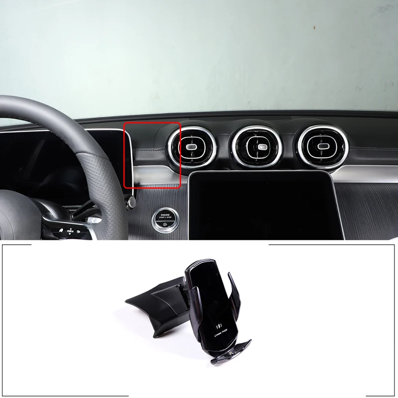 For 2022 Mercedes-Benz C-Class W206 ABS car mobile phone navigation bracket wireless charging mobile phone bracket auto parts