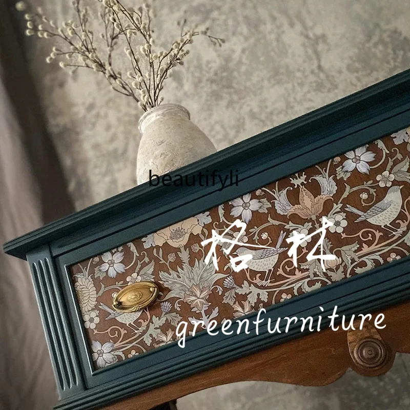 French retro solid wood entrance table hand-painted entrance table/entrance foyer cabinet