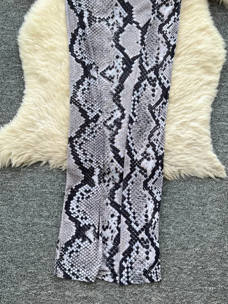 

Faionable High-Waist Snake Print Skirt for Women Summer 2025 Sexy Trendy f-Length Skirts Korean Sle Commute