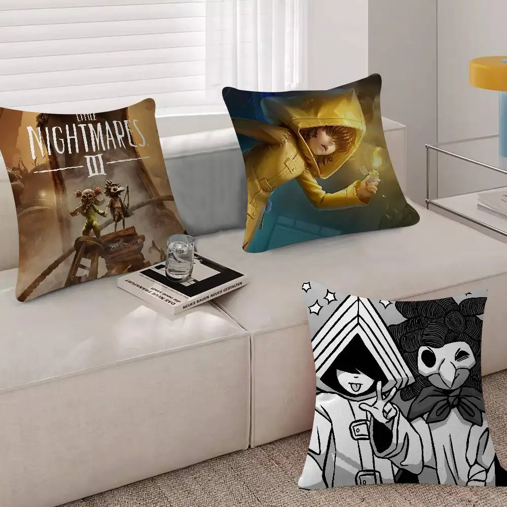 Game L-Little Nightmares Cushion Cover Soft Decorative Square Cushion Covers 45x45cm Pillowcases For Sofa Couch Bedroom