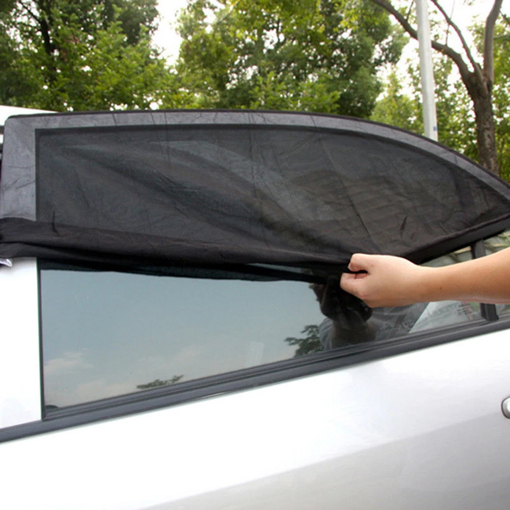 2pcs/Set Car Mesh Sun Shade Car Kids Sun Shade Shield Socks Rear Side Window Square UV Cover Stretchable Dropshipping