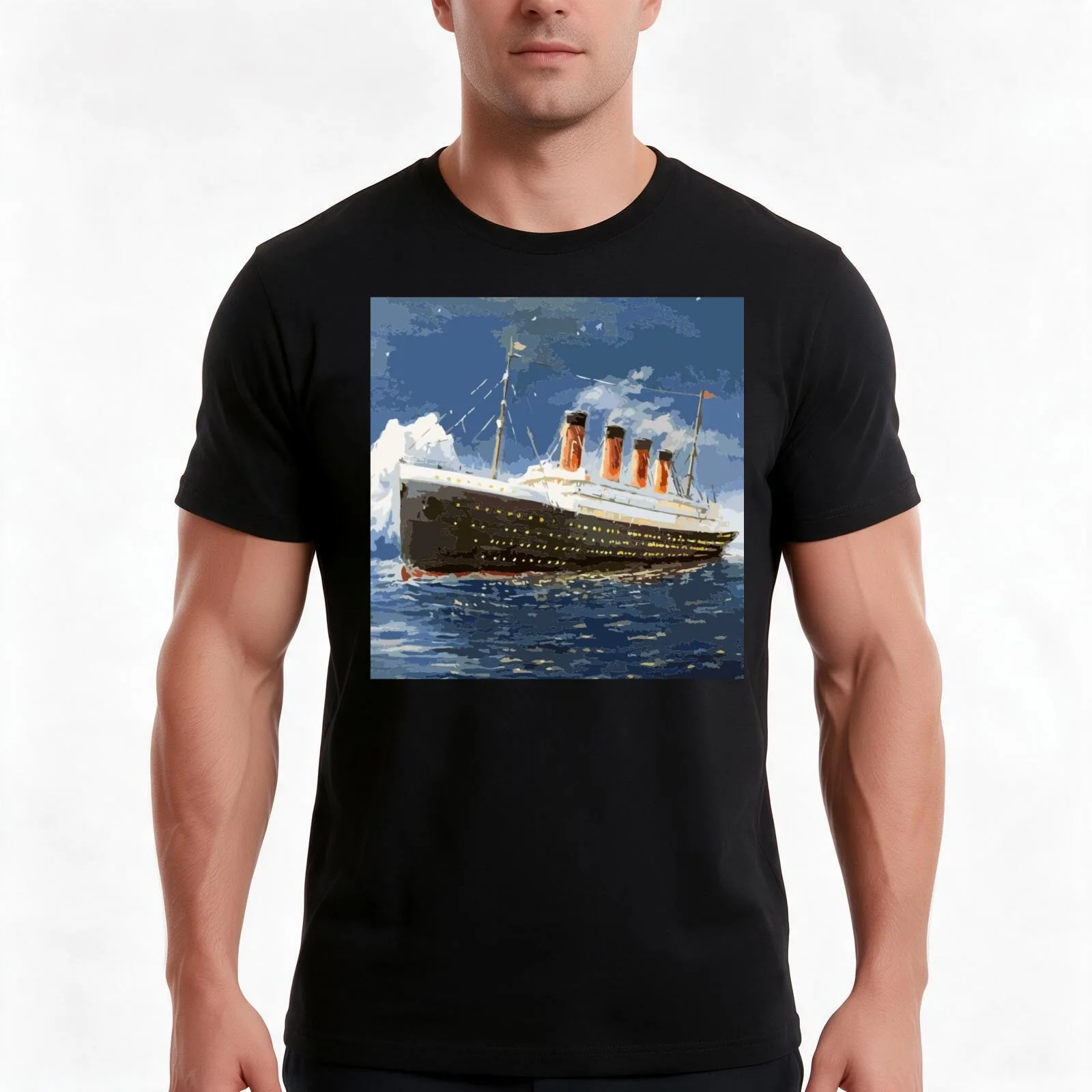 The most popular ship of all times, Titanic. T-Shirt, Summer Casual Cotton Tee, Oversized Streetwear Tops, Vintage Graphic Print