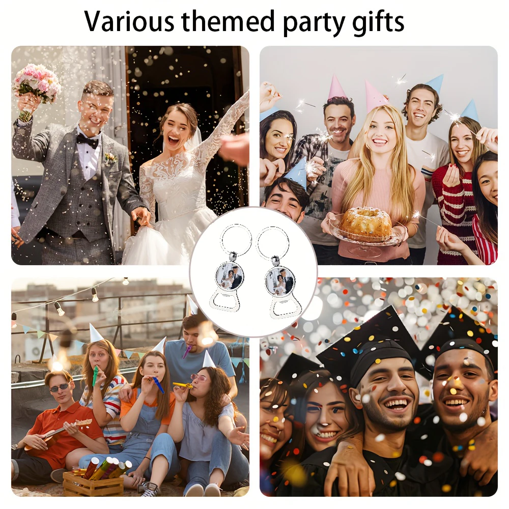 Custom Party Keychain Bottle Opener, Multifunctional Wedding Gift