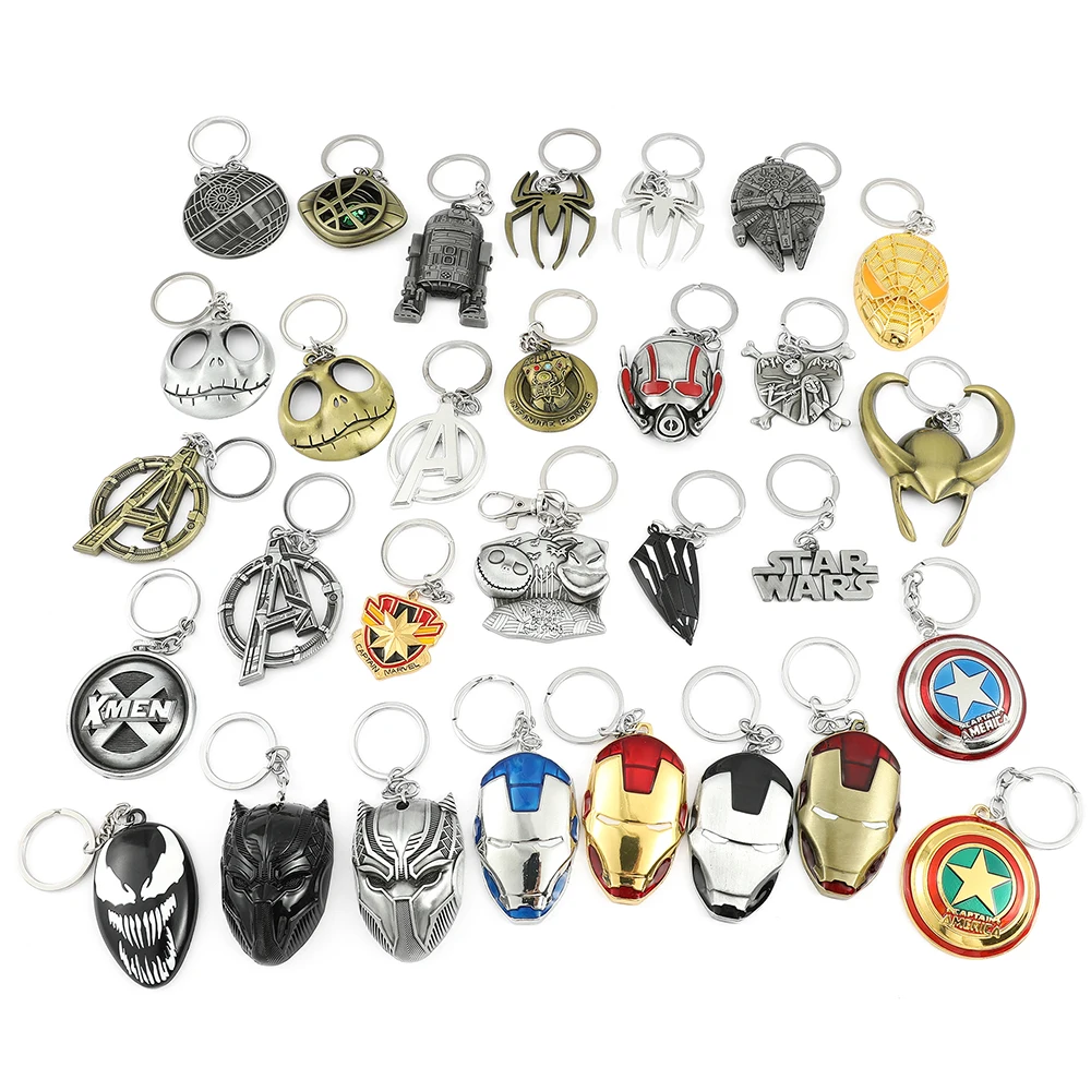 

Bat Marvel Keychain Holder The Avengers Thor Hammer Doctor Strang Spiderman Iron Man Car Keychain Kids Toys Backpacks Gift