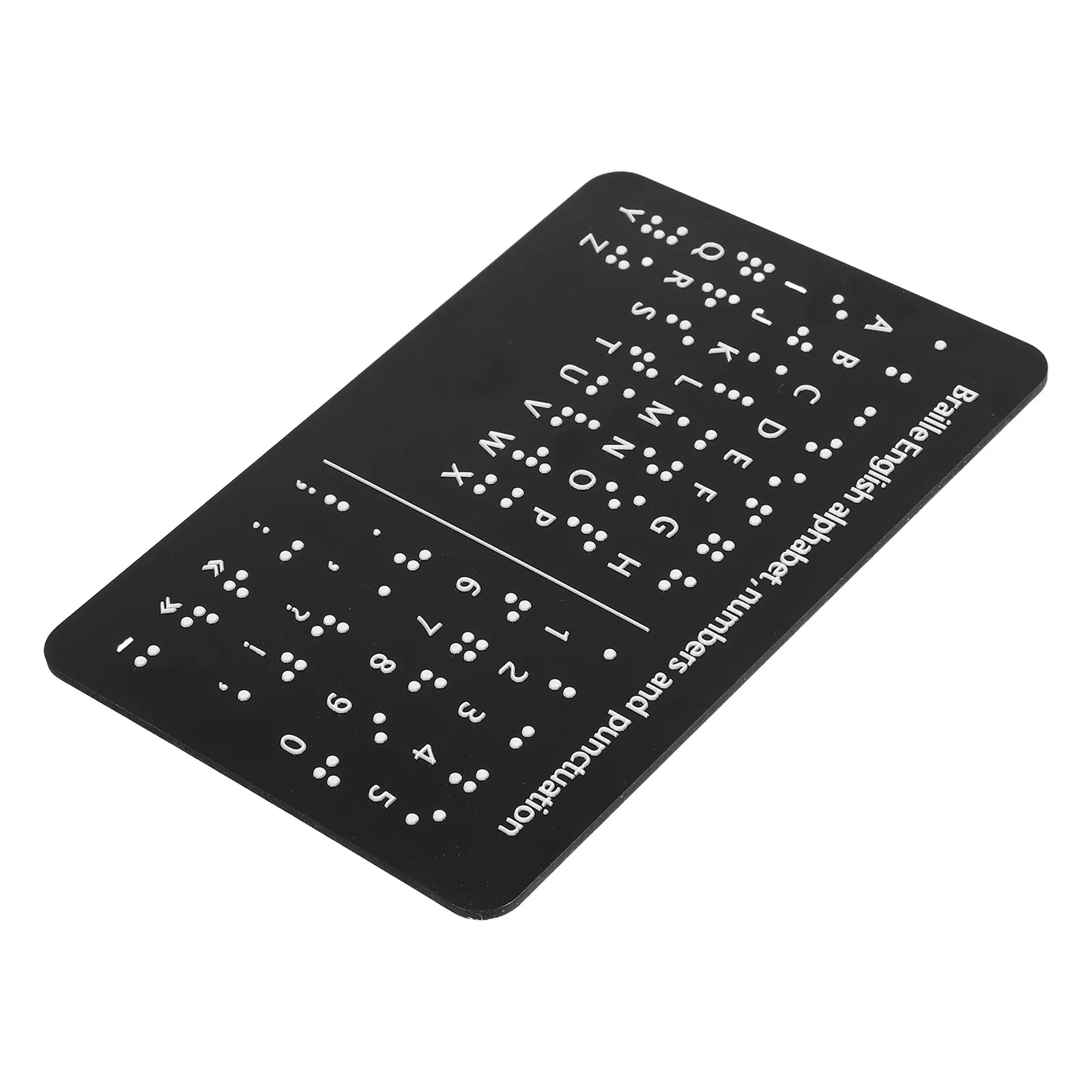 Braille Alphabet Board Black Raised Dots Numbers Punctuation Beginner Teaching Aid Braille Learning Kit Montessori Educational