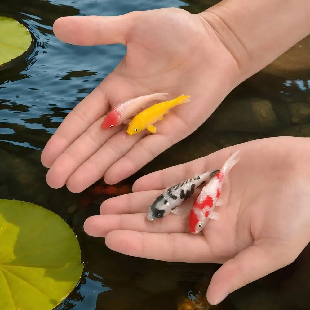 2/4/8 Stück Künstliche Koi-Fische, Realistische Mehrfarbige Fische mit 3D-Schuppen und Beweglichen Augen, Umweltfreundlicher Kunststoff für Aquarium und Teich