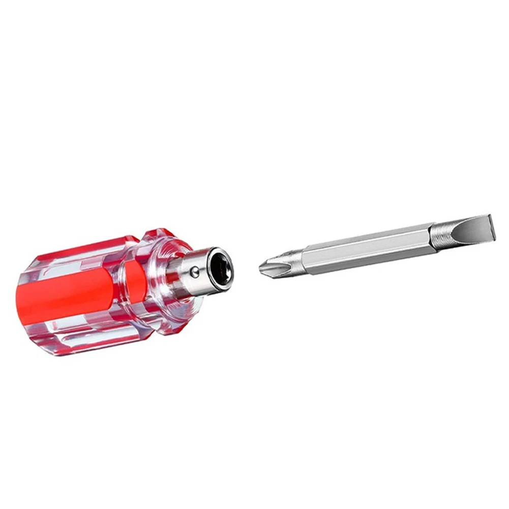 2Pcs Short Screwdriver Flat Head Cross-Head 2-in-1 Set For Narrow Spaces Repairing Sewing Machines Hand Tools