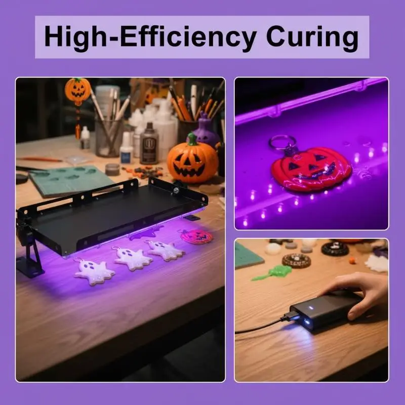 Easy Operation 96 LEDs UV Resin Curing Lamp USB Ultraviolet Glue  Device for Home DIY Craft Repair Work