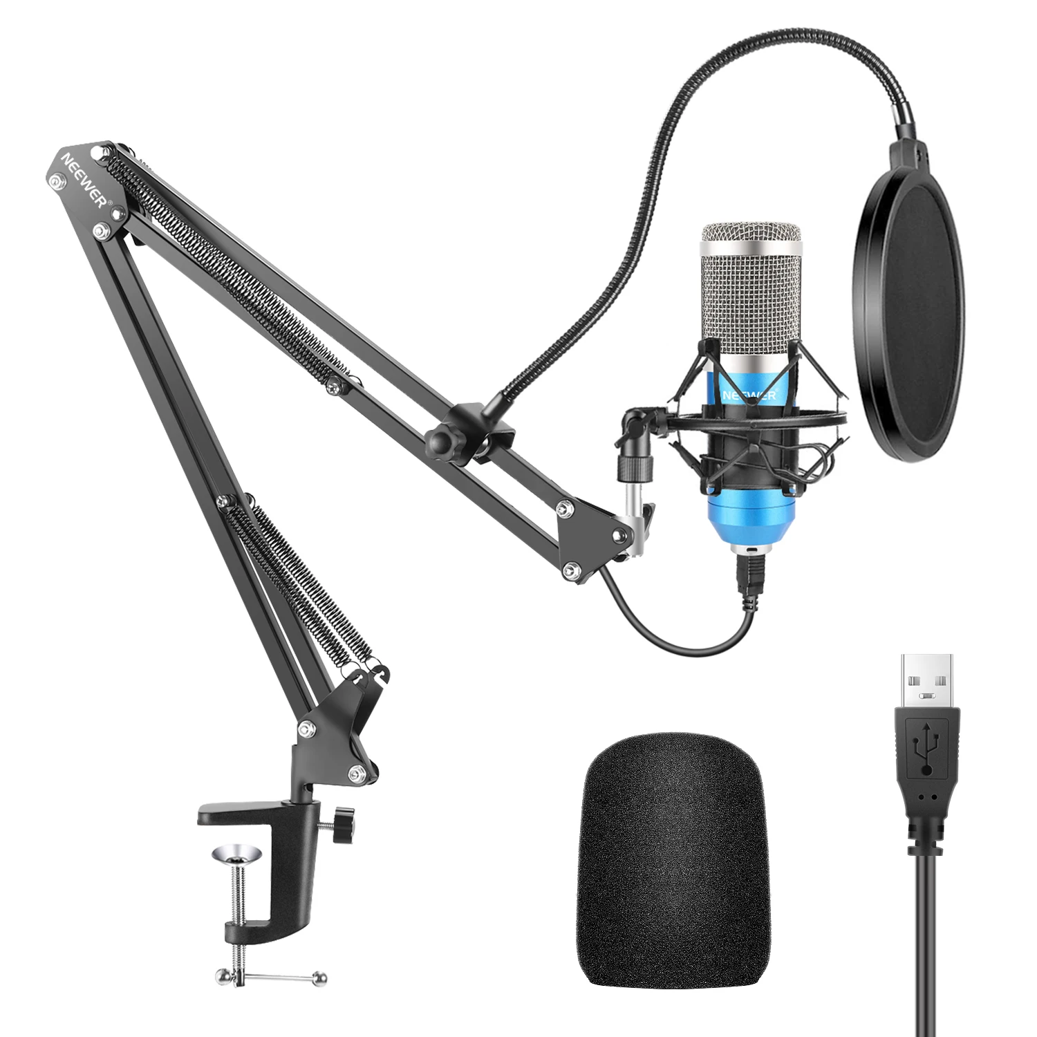 Neewer USB Microphone Kit 192KHZ/24BIT Plug&Play Computer Cardioid Mic Podcast Condenser Microphone for PC Gaming Record/YouTube