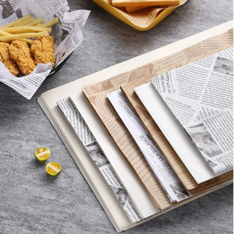 50/100 Pcs Oil-Proof Paper Wrapping Burger Bread Chicken Fries Burger Sandwich Wrapper Fryer Air Baking Paper Plate  Accessories