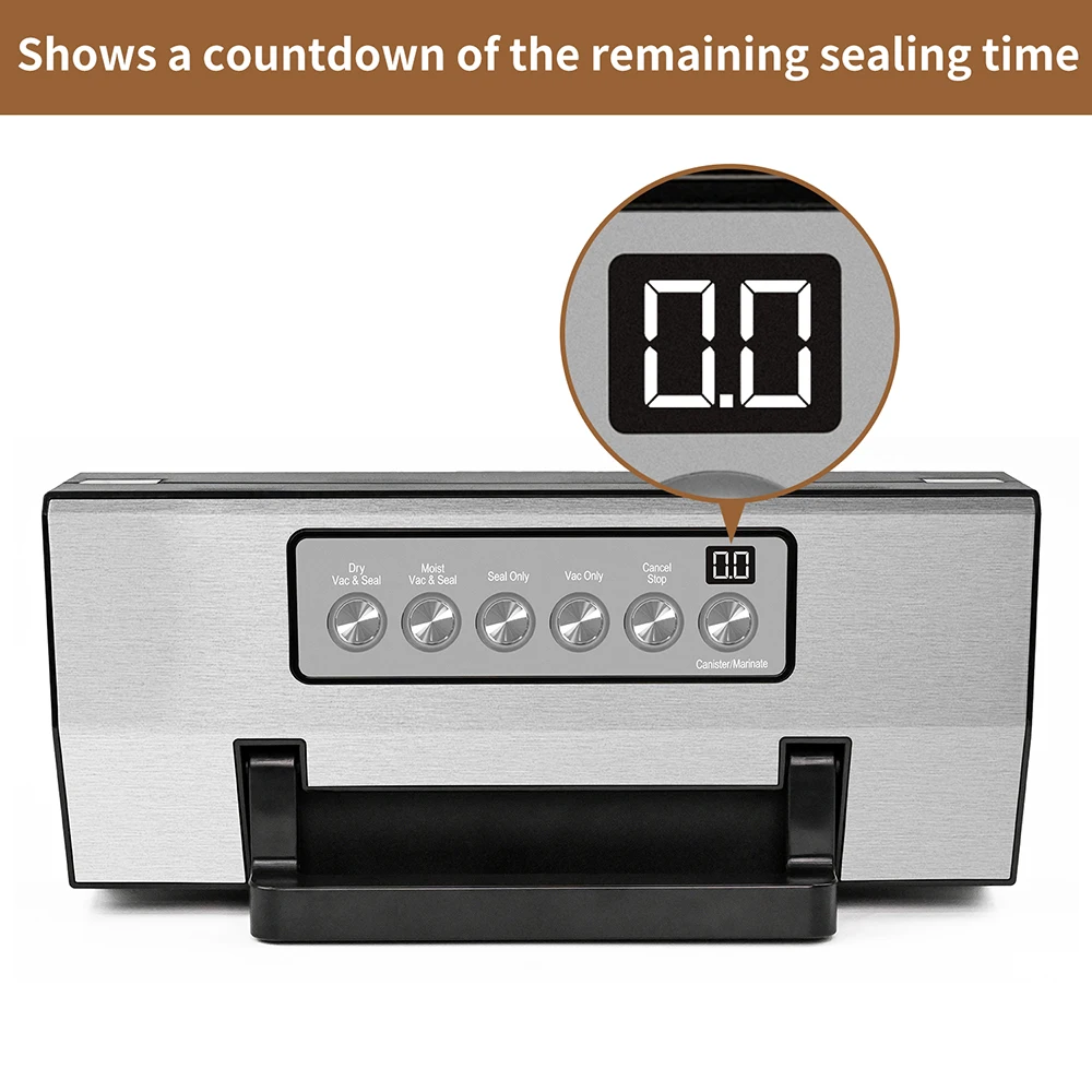 OEM Automatic Electric Handle Vacuum Sealing Machine for Household Use Vacuum Sealer With Double Seals and Timer for Food Fresh