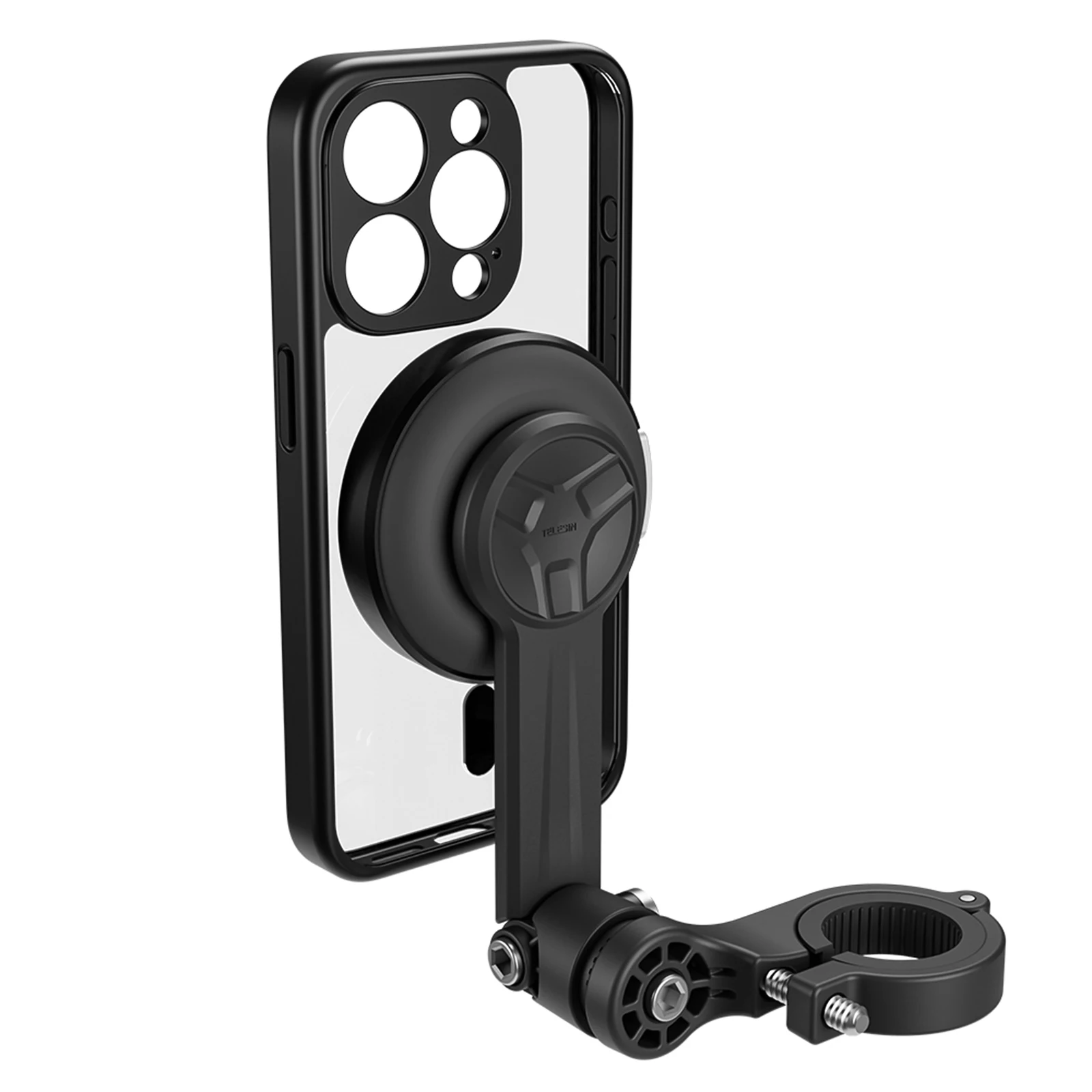 

TELESIN Quick Release Motorcycle Phone Mount Bike Phone Mount Shock-proof Handlebar Phone Holder with Magnetic Phone Case