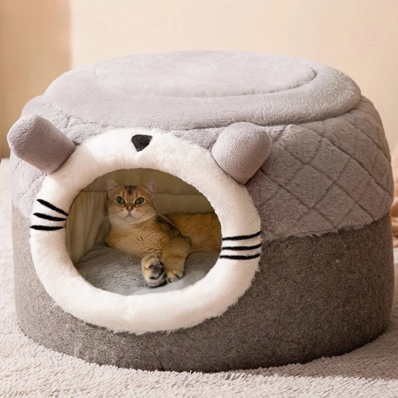 

The cat's nest is warm in winter, closed, and safe. Super large cat's nest cat bed room is universal in all seasons in winter.