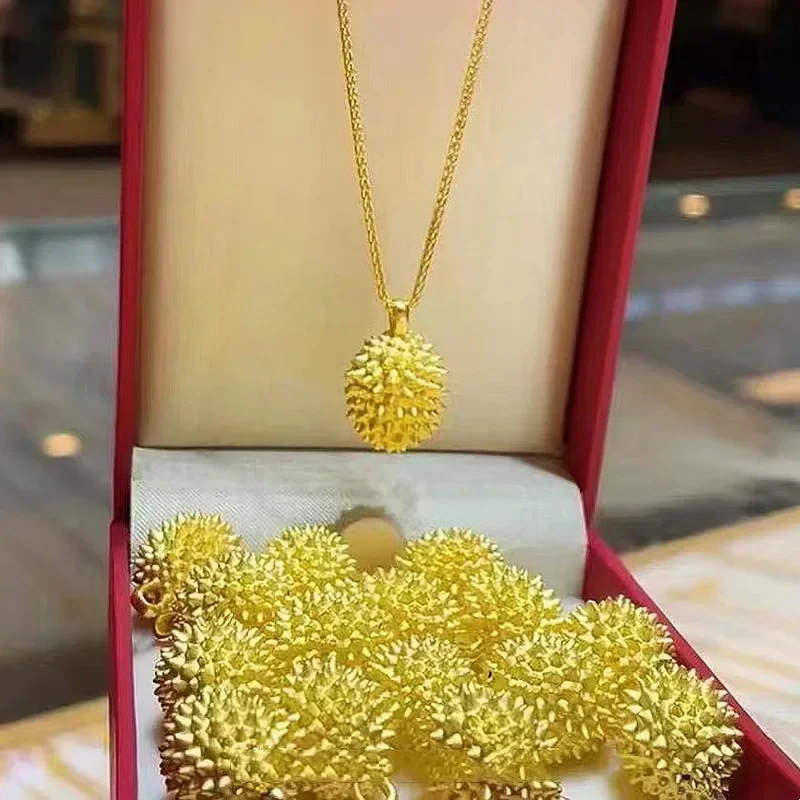 Durian Necklace Niche Design Stay Your Life Necklace 9999 real gold 24K