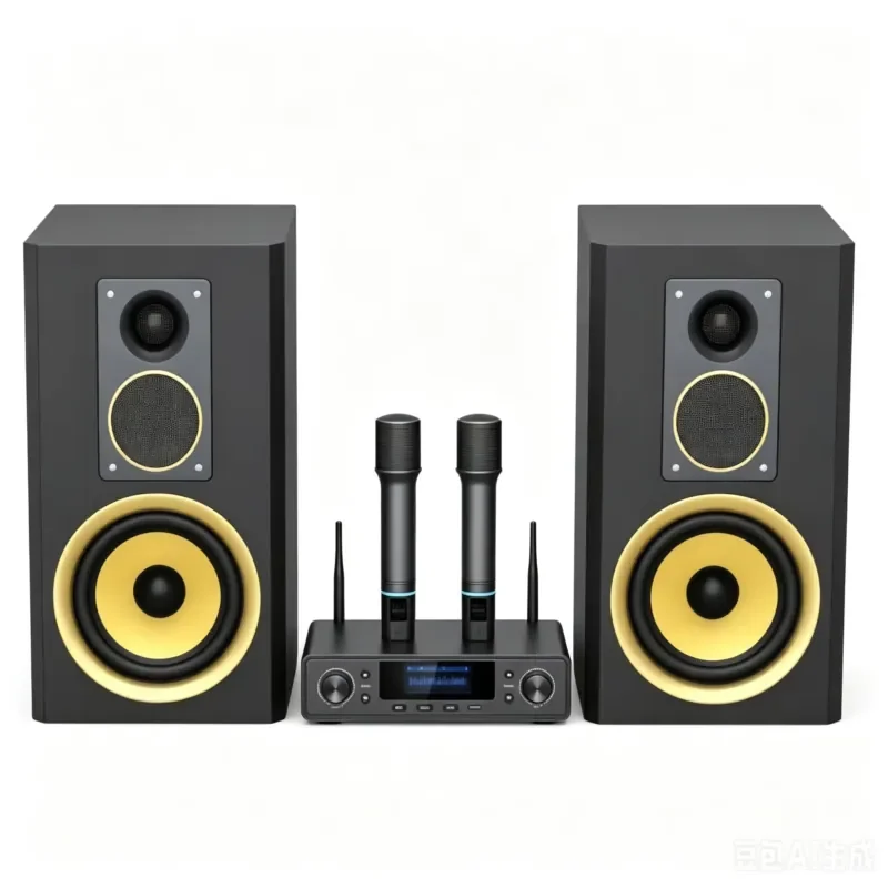 Home Karaoke System 3 Way HiFi Bookshelf Wireless Speakers, 300W High Power Digital Amplifier Module with Wireless