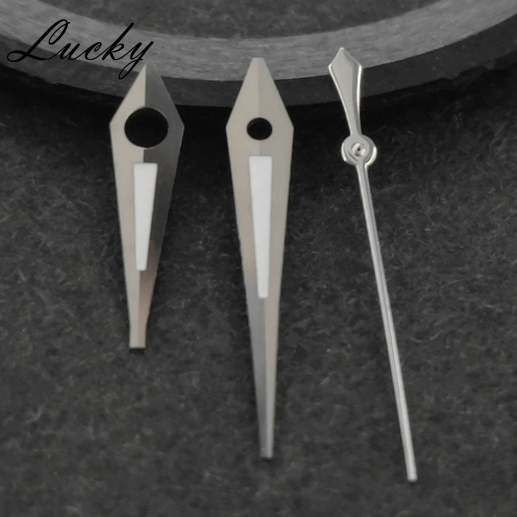 ساعة يد فضية NH35 عالية الجودة باللون الأخضر مضيئة لحركات NH35/NH36/7S26/7S36/4R35/4R36 ملحقات مؤشرات الساعات