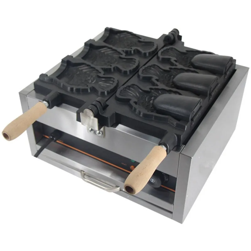 Burning machine ice cream three-hole ice cream fish machine snack machine small fish cake multi-function