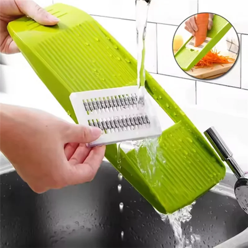 

AB42-Vegetable Slicer Grater Manual Stainless Steel Multi Purpose Kitchen Tool Portable Shredder Cutter