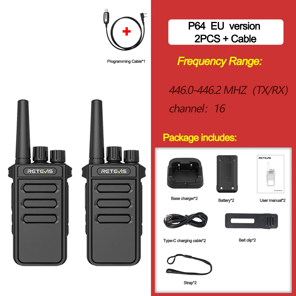 Retevis P4 P64 walkie talkie UHF DMR portofoon Noodcommunicatie Type-C radio voor camping Hamradio Digitaal draagbaar