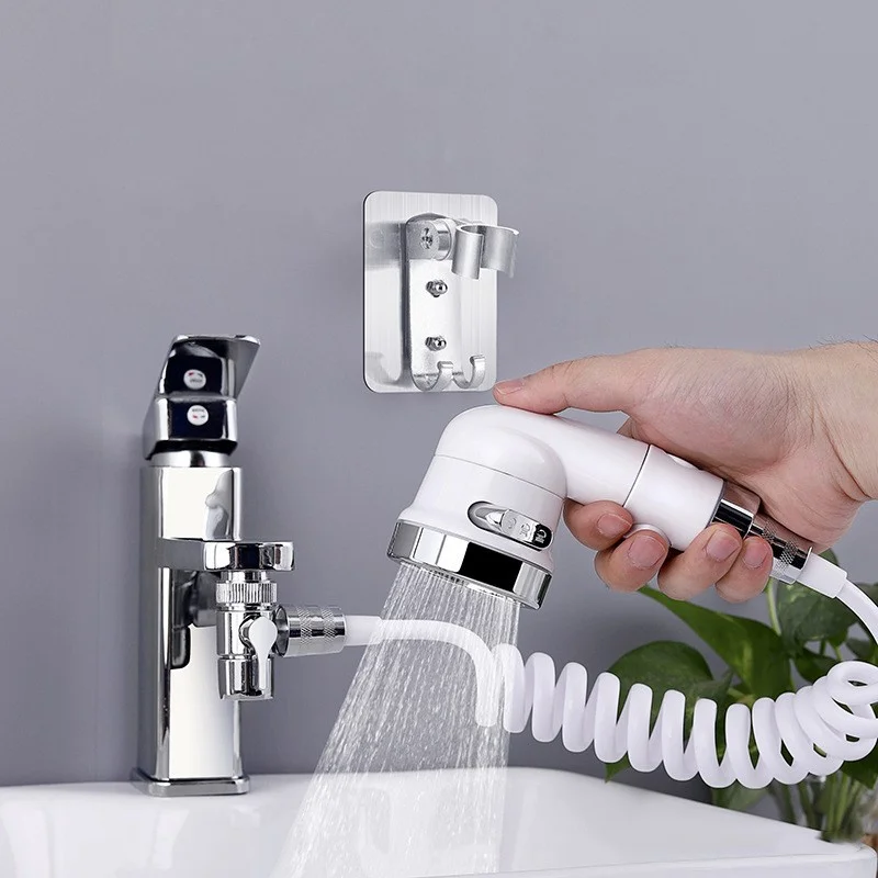 Household Bathroom Negative Ion Filtration Shampoo Dispenser Extended Shampoo Shower Hose Handheld Flexible Hair Washing Shower