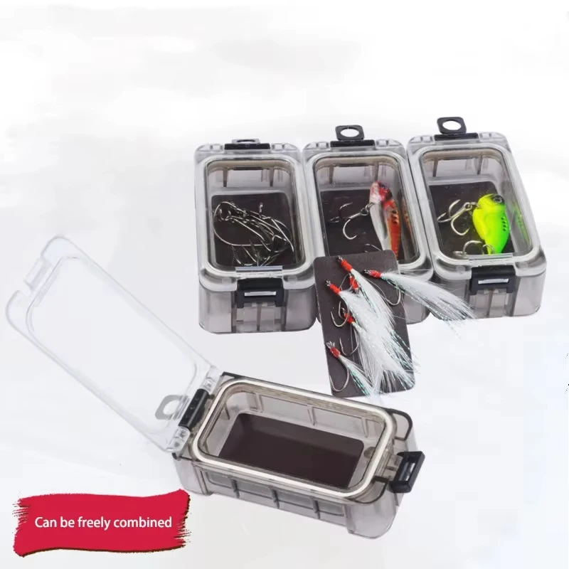 Fishing Tackle Accessories Box Waterproof Mini Sealed Micro Item Small Bait Box Splicing Combination Magic Cube Fishing Storage