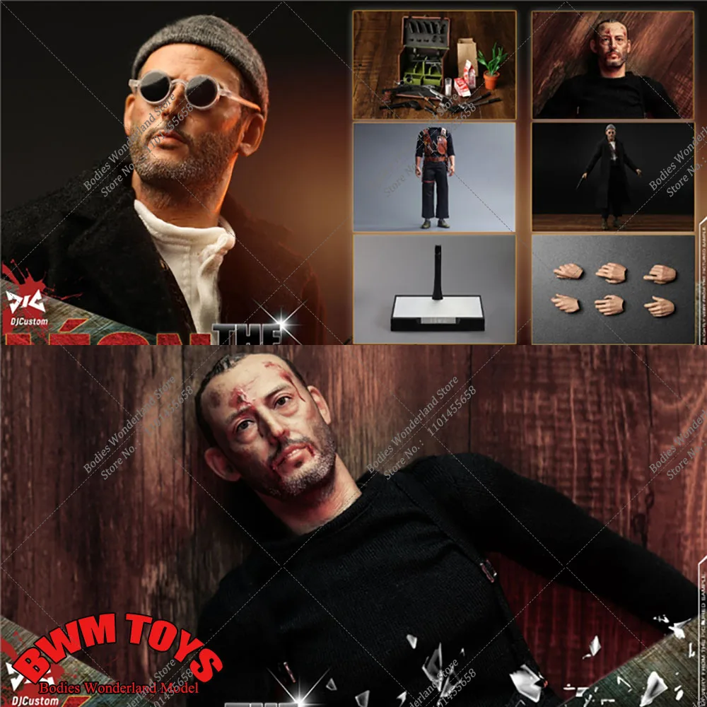 

In Stock DJ-CUSTOM DJ-16001 1/6 Scale Killer Jean Reno 12'' Male Soldier Action Figure Model with Double Heads for Fans