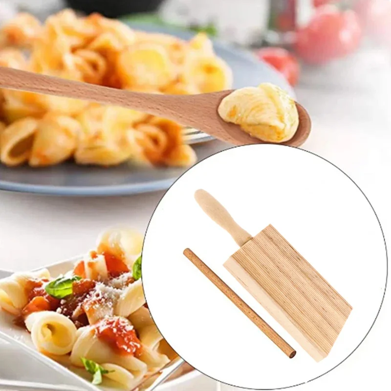 Wooden Noodles Board Handmade Pasta Tray Potato Dumplings Gnocchi Roller Pasta Paddle Board Maker Desserts Pastry Baking Tools