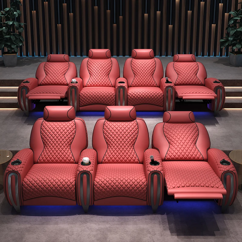 JINS Villa Family Luxury VIP Cinema Chair Genuine Leather Electric Reclining Sofa For Living Room Furniture From Factory