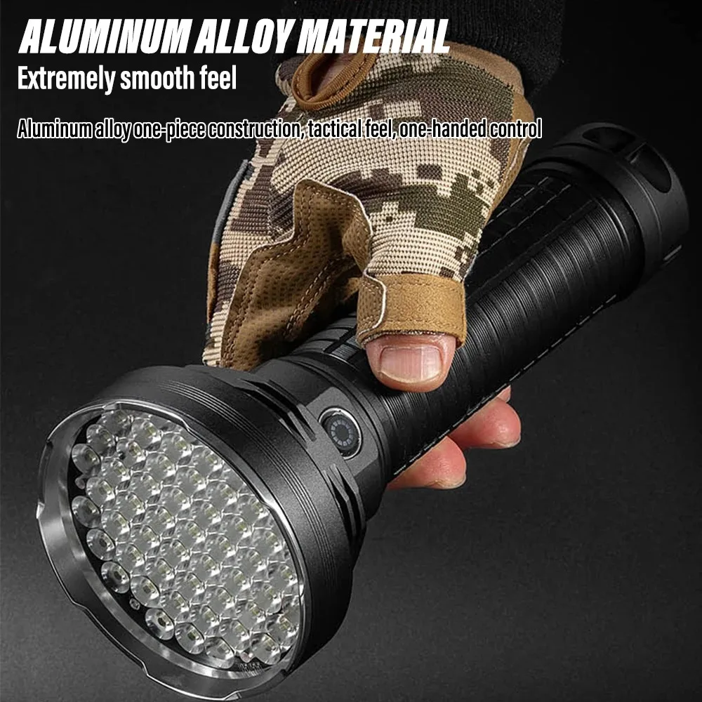 55 LED Powerful Lantern High Power Flashlight USB Rechargeable Strong Light Torch Waterproof Self-defense Lamp Camping Outdoor