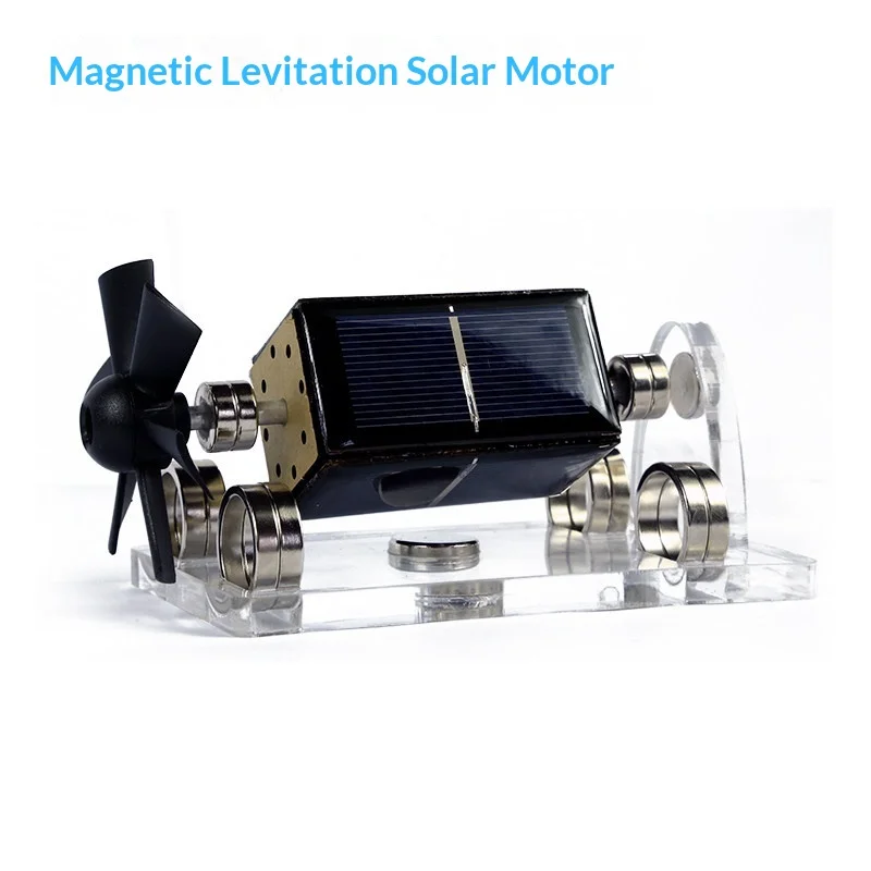 Moteur solaire à lévitation magnétique, décor de bureau créatif, feuille de ventilateur, cadeau scientifique, jouet éducatif avec énergie solaire, haute vitesse et basse