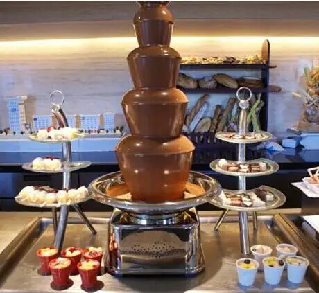 6 layer Stainless steel commercial cascading chocolate fountain chocolate fondue fountain for party