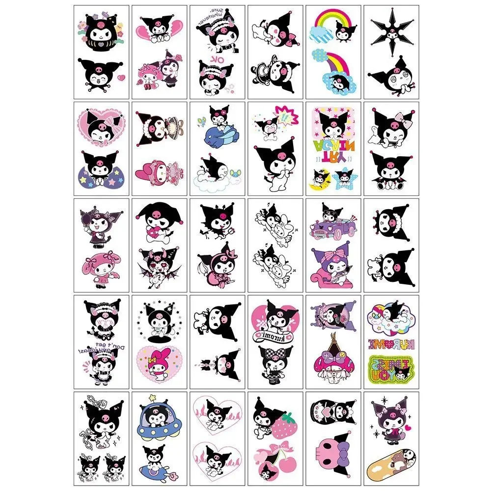 Hallo Kitty Melodie Anime Kuromi Cinna moroll temporäre Tattoos Kinderspiel zeug Sanrios dauerhafte Farbe Kawaii Tattoo Aufkleber Kinder Geschenke