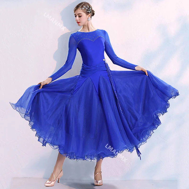 Elegante abito da ballo da sala Standard nazionale Costume da competizione moderno Big Swing Women Waltz Dacing Clothes Stage Wear